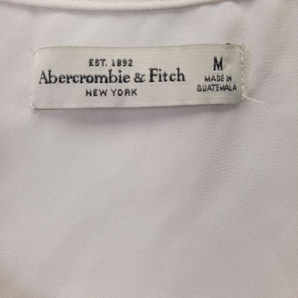 Abercrombie & Fitch Graphic Print Sleeveless Top Tank Open Back White Medium Use - Picture 5 of 10